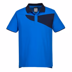 Portwest Mens Cotton Active Polo Shirt - XL, Royal Blue/Navy