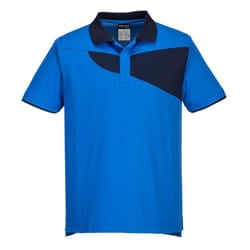 Portwest Mens Cotton Active Polo Shirt - XL, Royal Blue/Navy