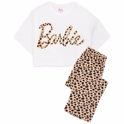 Barbie Womens/Ladies Animal Print Pyjama Set - 2XL, Brown/White