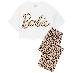 Barbie Womens/Ladies Animal Print Pyjama Set - 2XL, Brown/White
