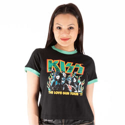 Kiss Womens/Ladies St Paddy's Ringer Crop Top - M, Black/Green
