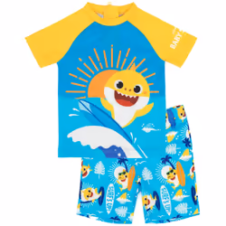Baby Shark Boys Surfs Up! Two-Piece Swimsuit - 5-6 Years, Blue/Yellow