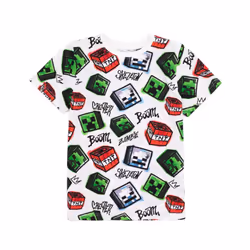 Minecraft Childrens/Kids Creeper T-Shirt (Pack of 2) - 9-10 Years, White/Black