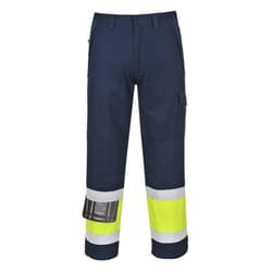 Portwest Mens Hi-Vis Modaflame Work Trousers - M R, Yellow/Navy