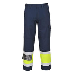Portwest Mens Hi-Vis Modaflame Work Trousers - XXL R, Yellow/Navy