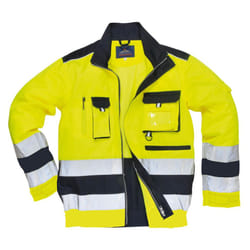 Portwest Mens Lille Contrast Hi-Vis Bomber Jacket - S, Yellow/Navy
