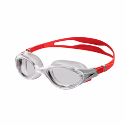 Speedo Mens Biofuse Swimming Goggles - One Size, Red/Silver/Clear