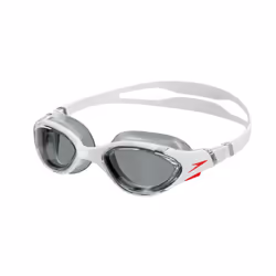 Speedo Mens Biofuse Swimming Goggles - One Size, White/Red/Smoke