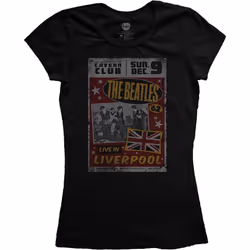 The Beatles Womens/Ladies Live In Liverpool T-Shirt - XXL, Black