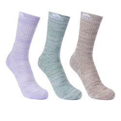 Trespass Womens/Ladies Helvellyn Trekking Socks (Pack Of 3) - 3-6 UK, Spruce Green/Oatmeal/Gelsomino Melange