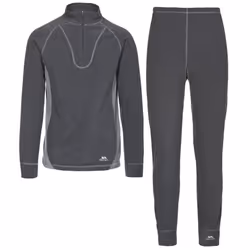 Trespass Unisex Thriller Thermal Top And Bottom Set - 3XL, Cement