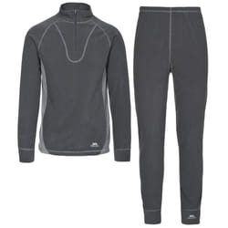 Trespass Unisex Thriller Thermal Top And Bottom Set - 3XL, Cement