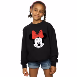 Disney Girls Minnie Mouse Head Sweatshirt - 7-8 Years, Black