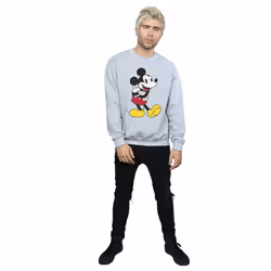 Disney Mens Classic Mickey Mouse Sweatshirt - S, Sports Grey