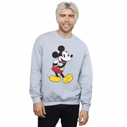 Disney Mens Classic Mickey Mouse Sweatshirt - S, Sports Grey