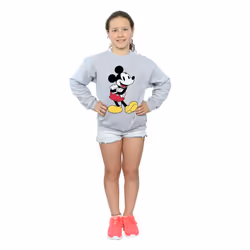 Disney Girls Classic Mickey Mouse Sweatshirt - 9-11 Years, Sports Grey