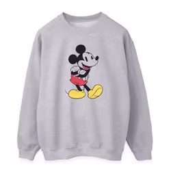 Disney Womens/Ladies Classic Mickey Mouse Sweatshirt - XXL, Heather Grey
