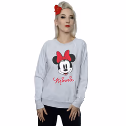 Disney Womens/Ladies Minnie Mouse Face Heather Sweatshirt - M, Heather Grey