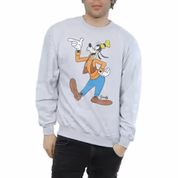 Disney Mens Classic Goofy Sweatshirt - L, Sports Grey
