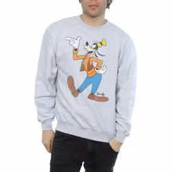 Disney Mens Classic Goofy Sweatshirt - L, Sports Grey