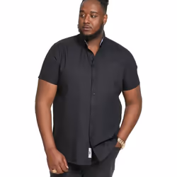Duke Mens James Oxford Kingsize Short-Sleeved Shirt - 8XL, Black