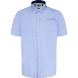 Duke Mens James Oxford Kingsize Short-Sleeved Shirt - XXL, Sky Blue