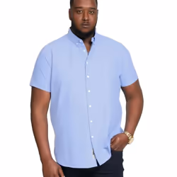 Duke Mens James Oxford Kingsize Short-Sleeved Shirt - XXL, Sky Blue