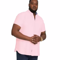 Duke Mens James Oxford Kingsize Short-Sleeved Shirt - 8XL, Pink