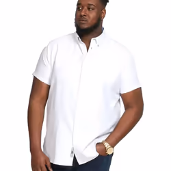 Duke Mens James Oxford Kingsize Short-Sleeved Shirt - 8XL, White