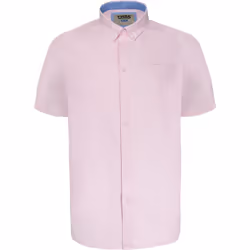 Duke Mens James Oxford Kingsize Short-Sleeved Shirt - 3XL, Pink