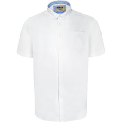 Duke Mens James Oxford Kingsize Short-Sleeved Shirt - 4XL, White