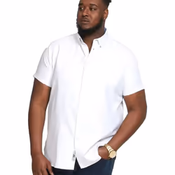 Duke Mens James Oxford Kingsize Short-Sleeved Shirt - 4XL, White