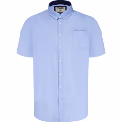 Duke Mens James Oxford Kingsize Short-Sleeved Shirt - 7XL, Sky Blue