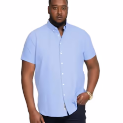 Duke Mens James Oxford Kingsize Short-Sleeved Shirt - 7XL, Sky Blue