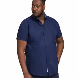 Duke Mens James Oxford Kingsize Short-Sleeved Shirt - 7XL, Navy