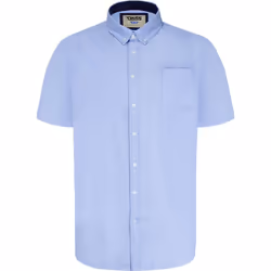 Duke Mens James Oxford Kingsize Short-Sleeved Shirt - 3XL, Sky Blue
