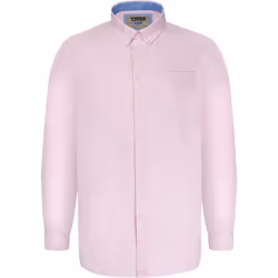 Duke Mens Richard Oxford Kingsize Long-Sleeved Shirt - 2XL, Pink