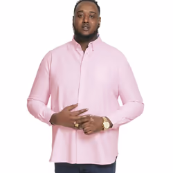 Duke Mens Richard Oxford Kingsize Long-Sleeved Shirt - 2XL, Pink