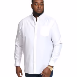 Duke Mens Richard Oxford Kingsize Long-Sleeved Shirt - 2XL, White