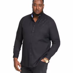 Duke Mens Richard Oxford Kingsize Long-Sleeved Shirt - 3XL, Black