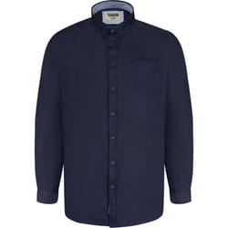 Duke Mens Richard Oxford Kingsize Long-Sleeved Shirt - 5XL, Navy