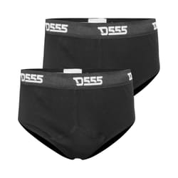 Duke Mens Thompson D555 Cotton Y Front Kingsize Briefs (Pack of 2) - 5XL, Black