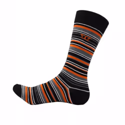 Duke Mens Roxton D555 Striped Cotton Kingsize Ankle Socks (Pack of 3) - 14 UK-16 UK, Red/Orange/Blue