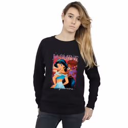 Aladdin Womens/Ladies Jasmine Montage Sweatshirt - XXL, Black