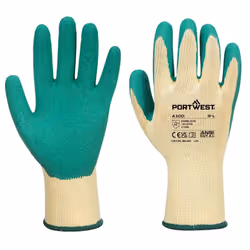 Portwest A100 Latex Grip Gloves - M, Green
