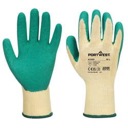 Portwest A100 Latex Grip Gloves - M, Green