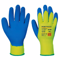 Portwest A145 Grip Gloves - M, Yellow/Blue