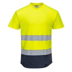 Portwest Mens Contrast Hi-Vis T-Shirt - XL, Yellow/Navy