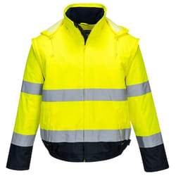 Portwest Mens Essential 2 in 1 Lite Hi-Vis Bomber Jacket - 3XL, Yellow/Navy