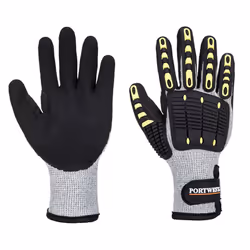 Portwest Unisex Adult A729 Impact Resistant Thermal Cut Resistant Gloves - S, Grey/Black